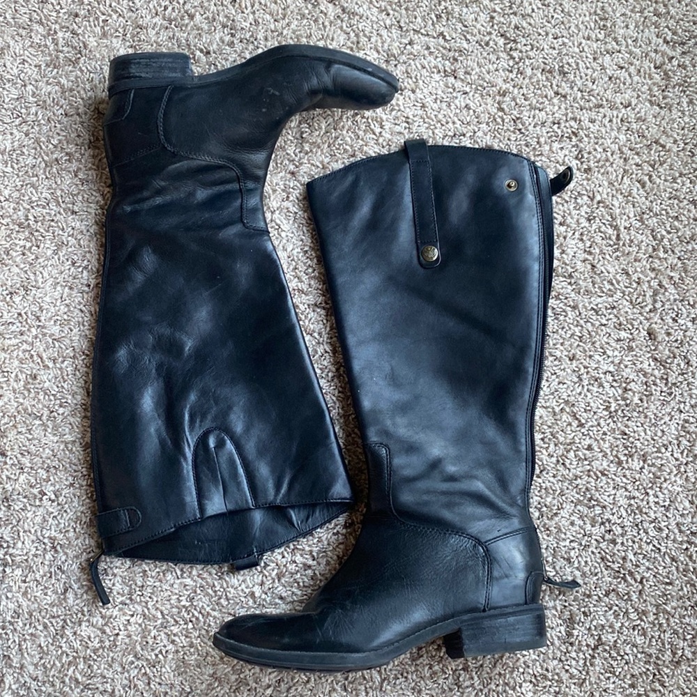 Sam Edelman black leather knee high boots